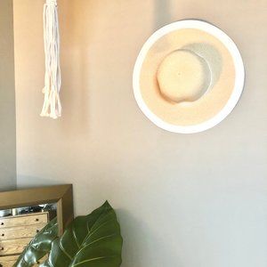 Beige and White Sun Hat
